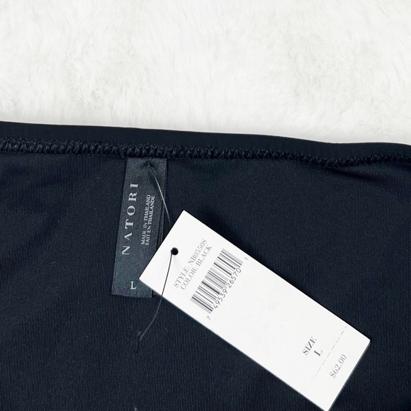 NWT Natori Draped Hipster Moderate Coverage Bikini Bottoms Black - Picture 2 of 3